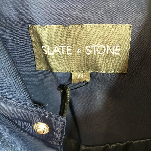 Slate & Stone Men’s Navy Raglan Baseball Jacket M - Picture 11 of 16